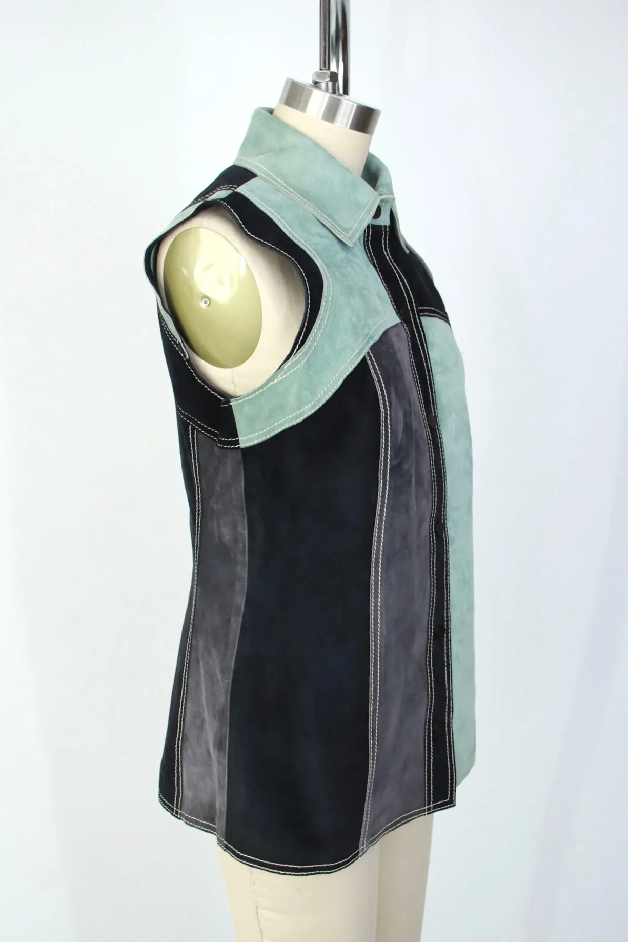 Derek Lam Suede Patchwork Shirt