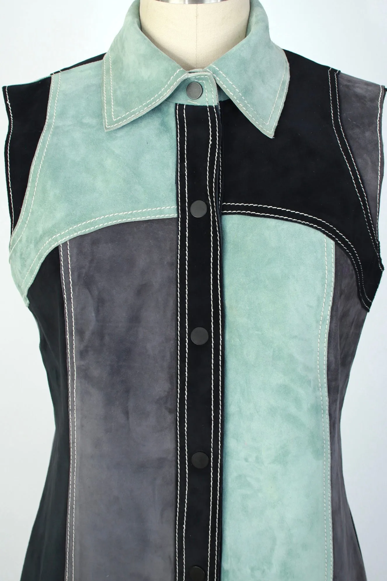 Derek Lam Suede Patchwork Shirt
