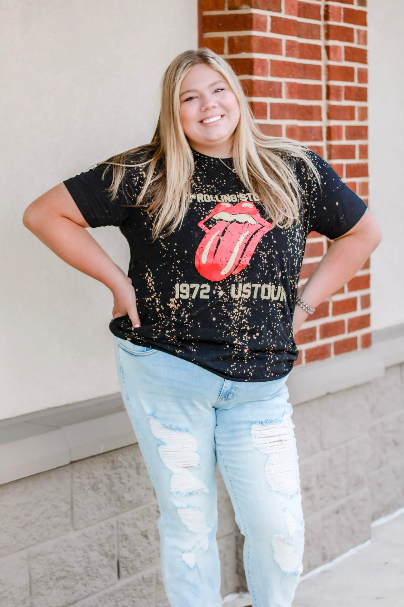 Distressed Vintage Tee- Rolling Stones
