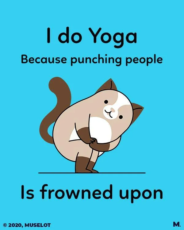 Do yoga to avoid punching printed t shirts