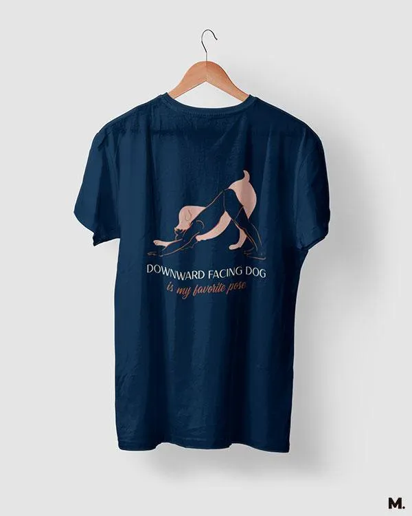 Downward facing dog pose printed t shirts