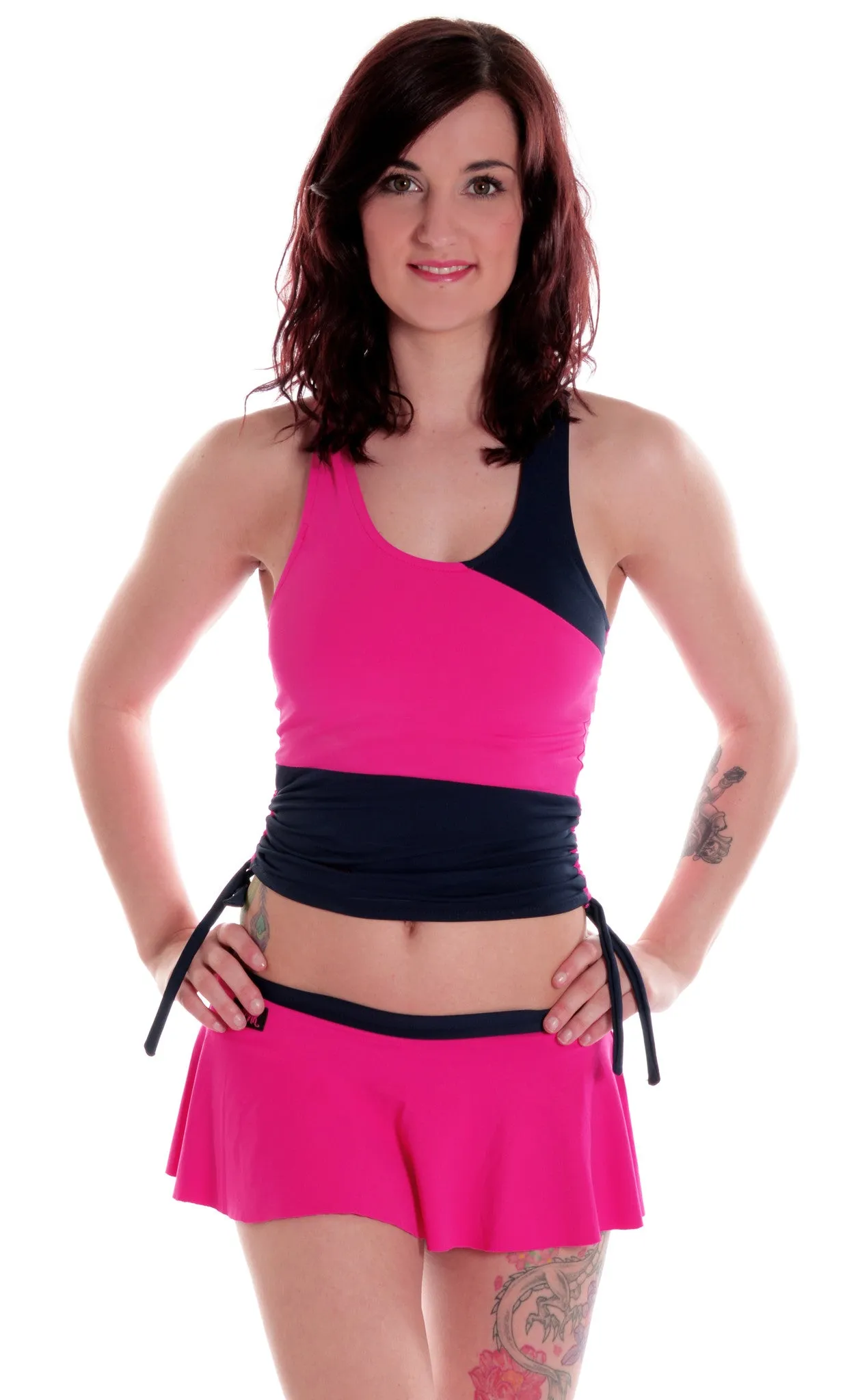 Drawstring Vest - Black / Red