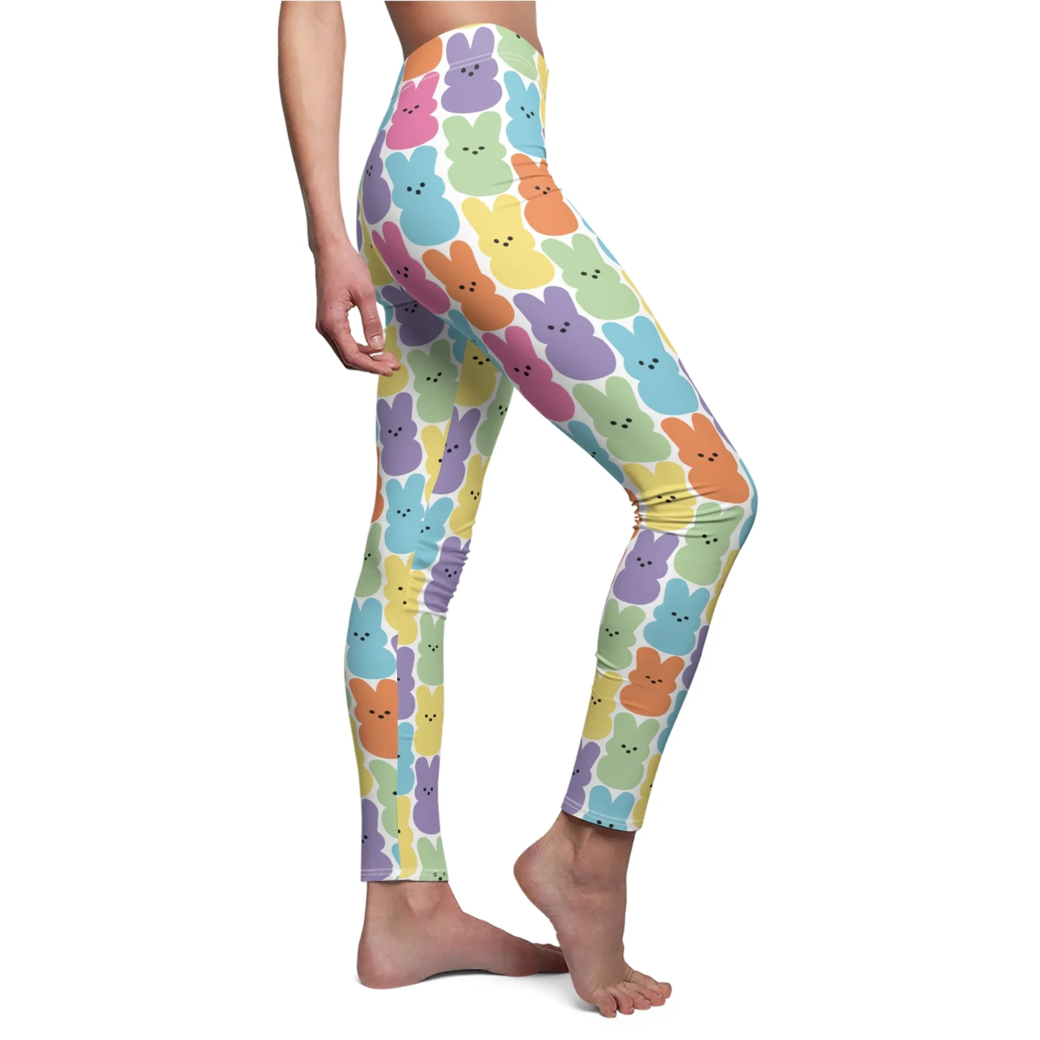 Easter Bunny Peeps Womens Leggings Stretch Pants - Saiko Studio