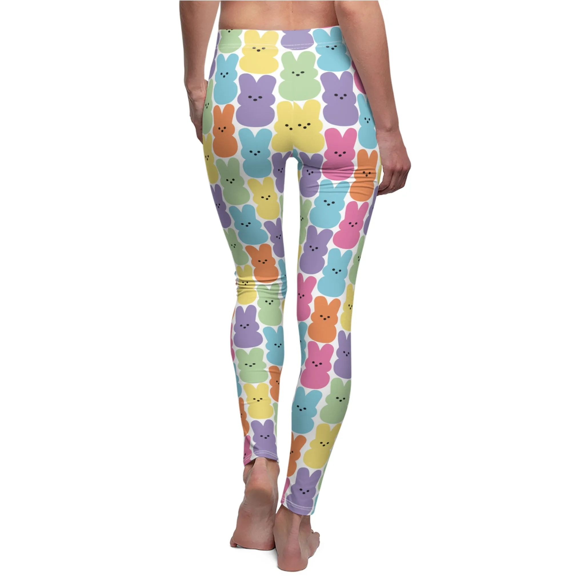 Easter Bunny Peeps Womens Leggings Stretch Pants - Saiko Studio