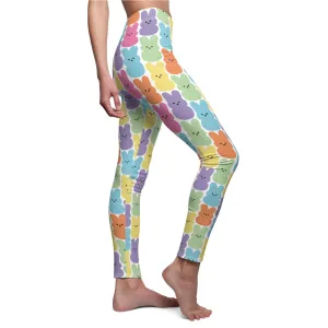 Easter Bunny Peeps Womens Leggings Stretch Pants - Saiko Studio
