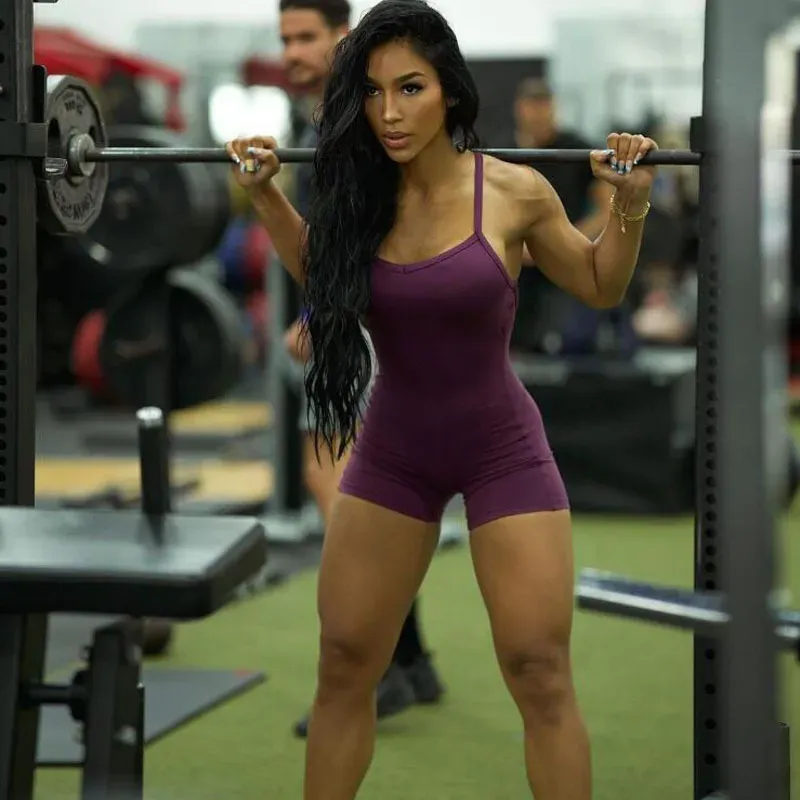 Energetic Vibe Sleeveless Open-Back Active Romper
