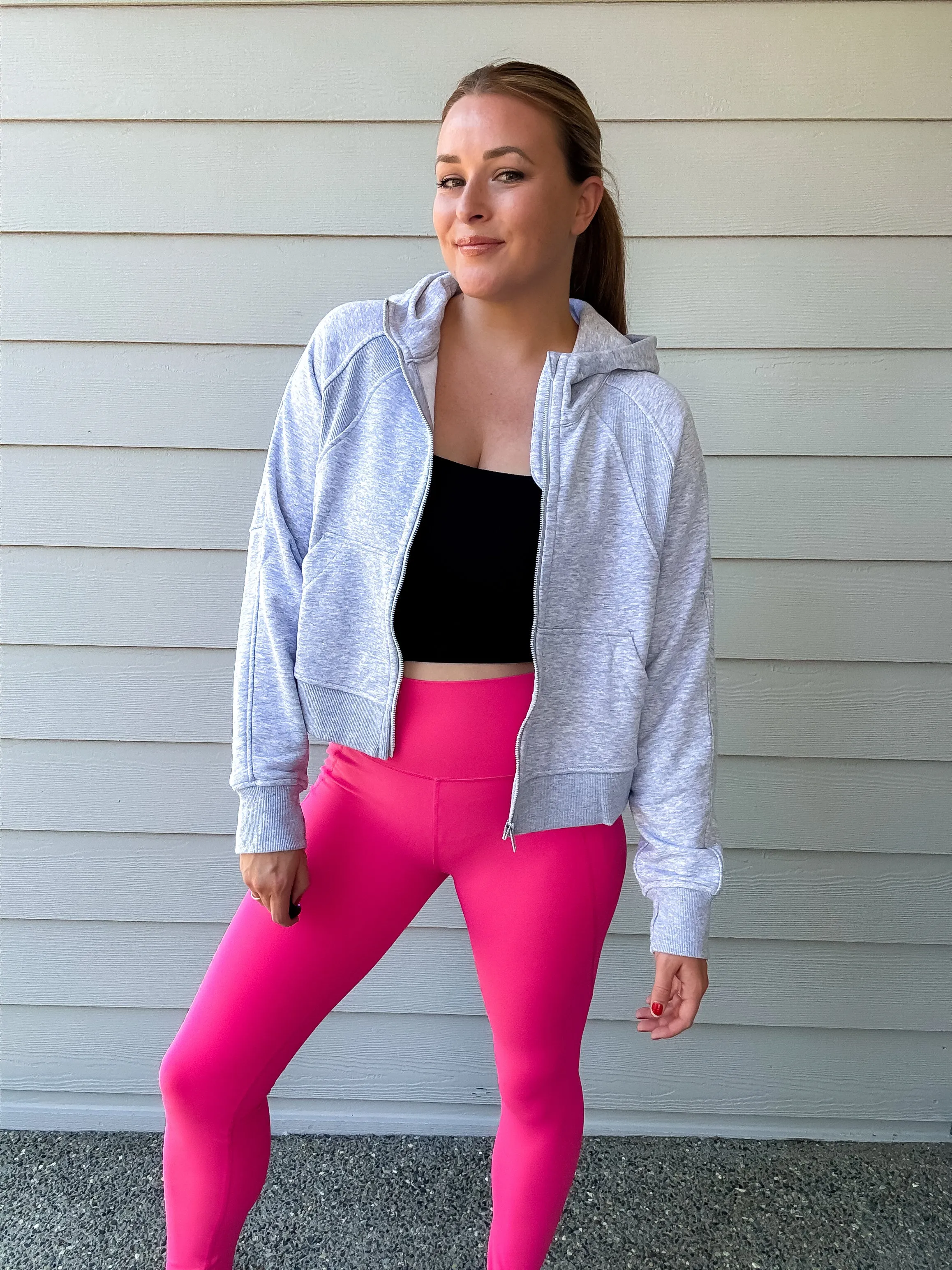 Essential Solid High Waist Leggings in Electric Pink