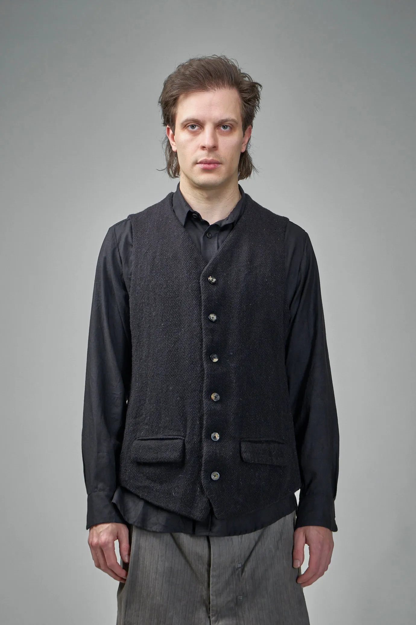 EV8J06  Handmade Single Breasted 6-Buttons Central, Single Vent Waistcoat
