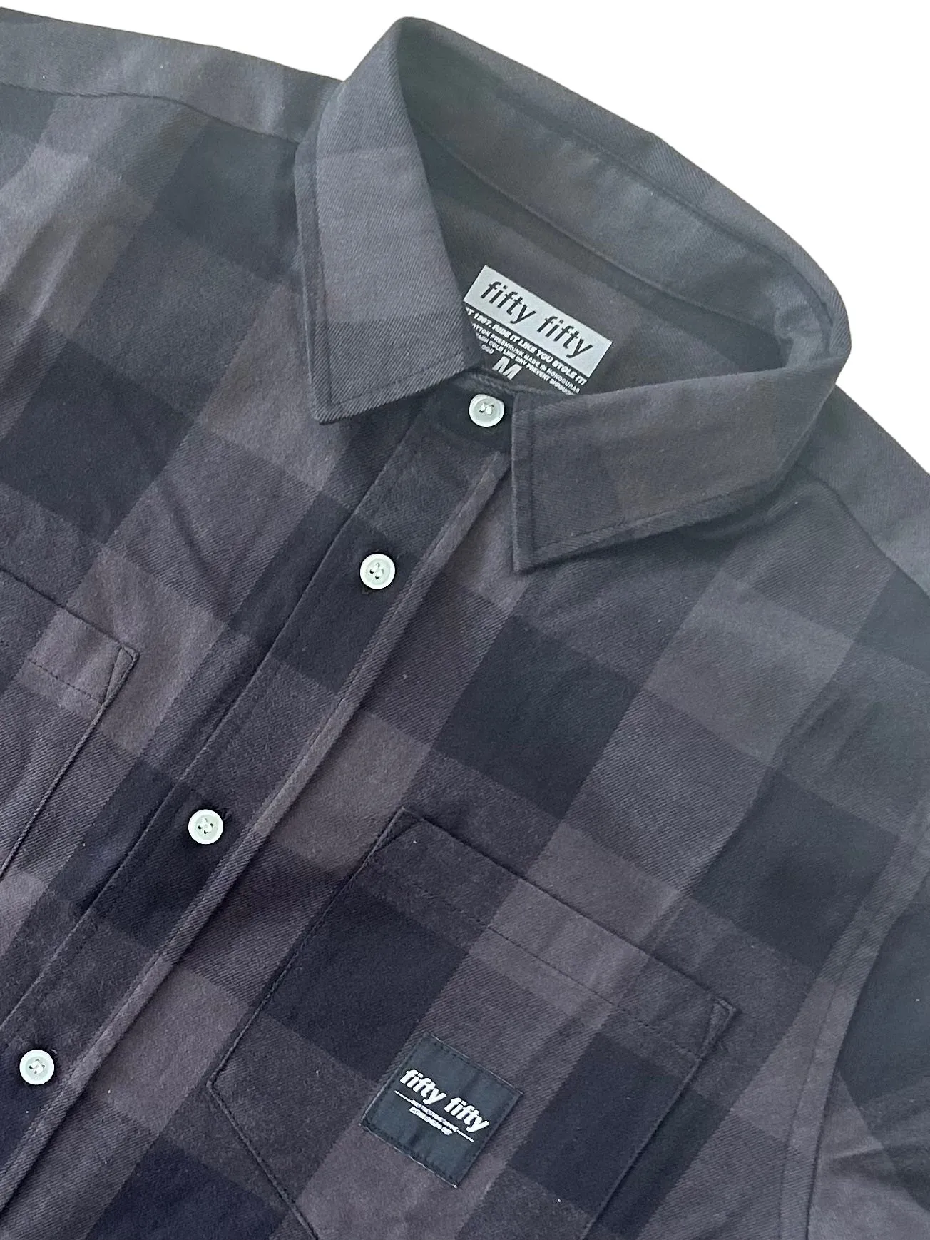 Fifty Fifty Heavyweight Flannel Shirt Black/Coal