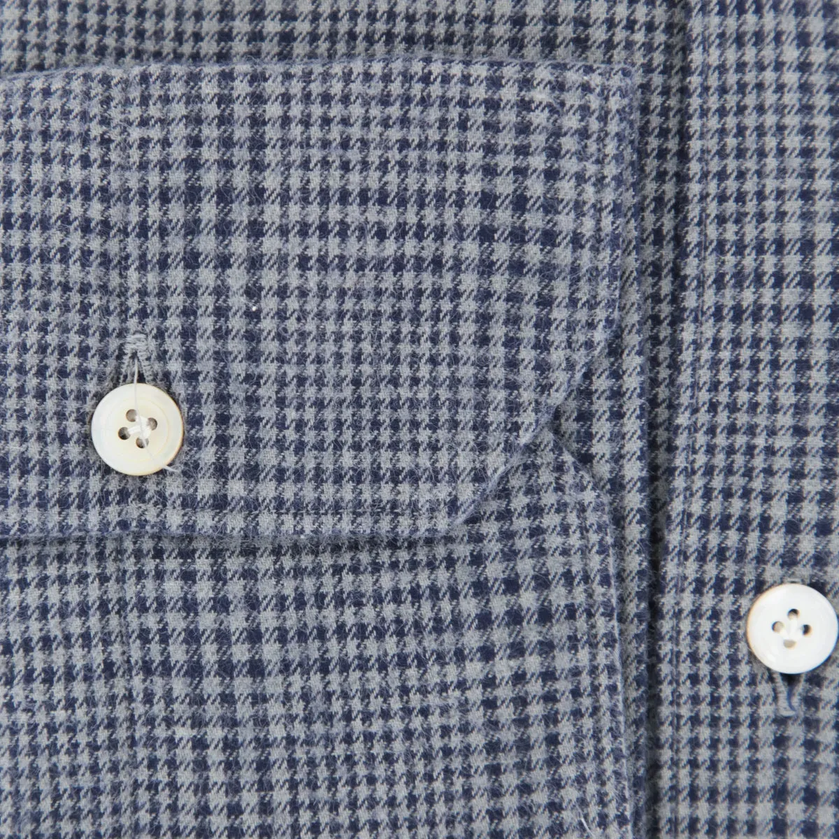 Finamore Napoli Gray Flannel Shirt - Extra Slim