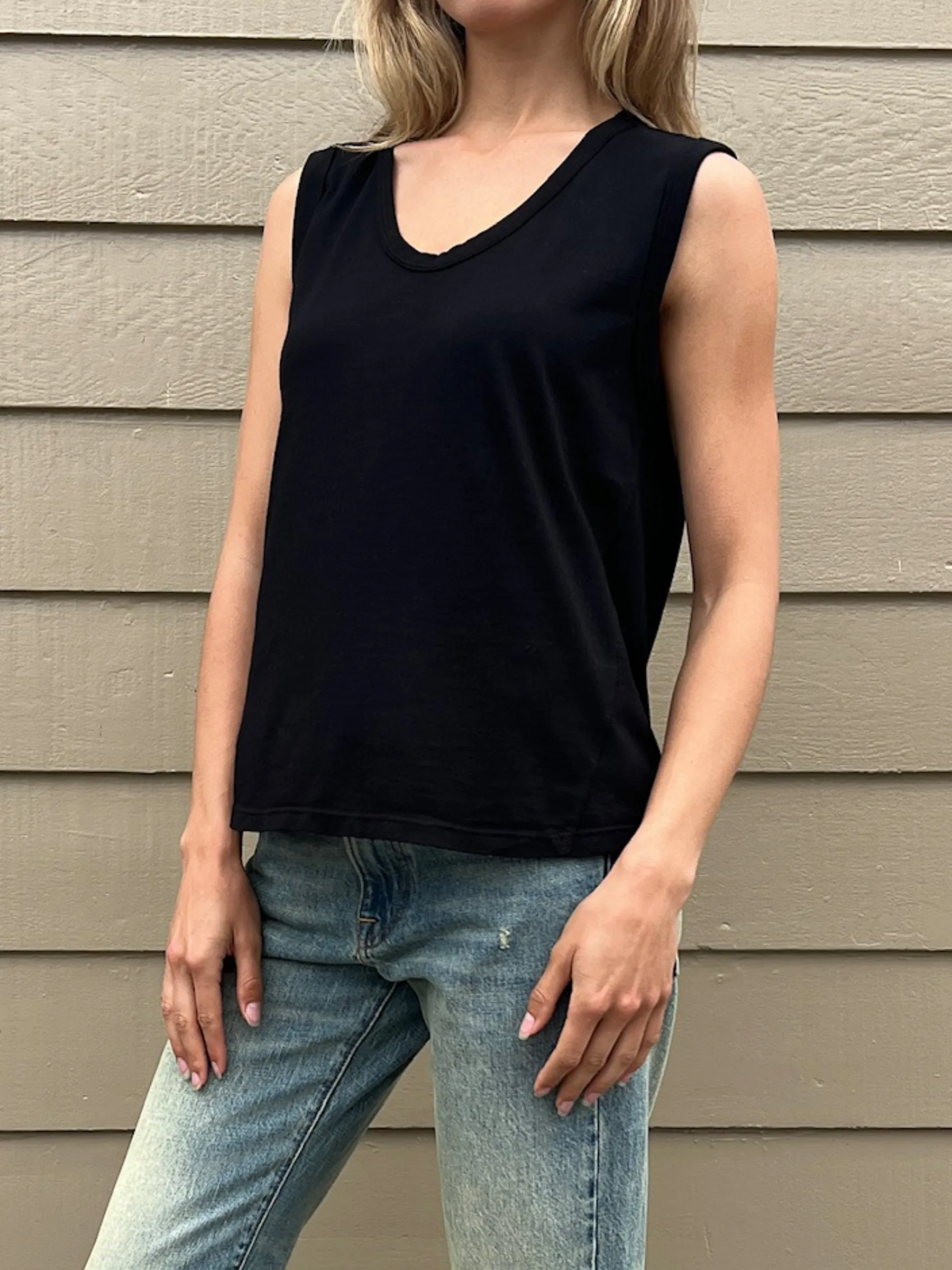 Florence Tank in Lightweight Jersey - Black
