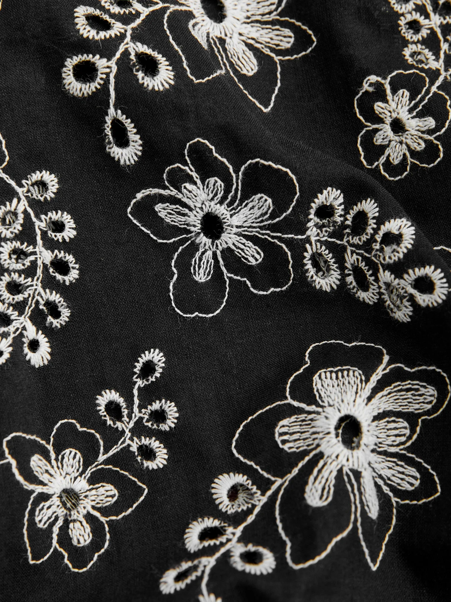 Folclore Button-Up Shirt in Black
