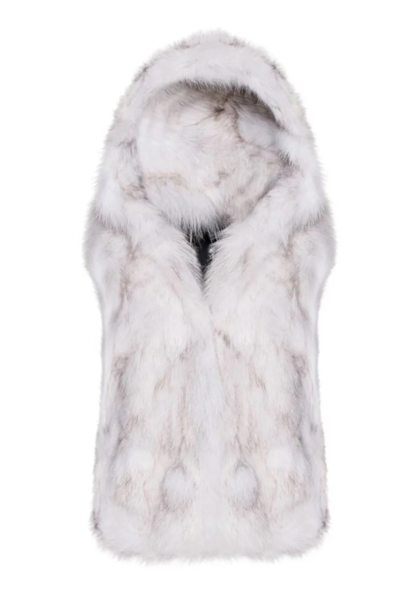 Fox Fur Vest with Hood