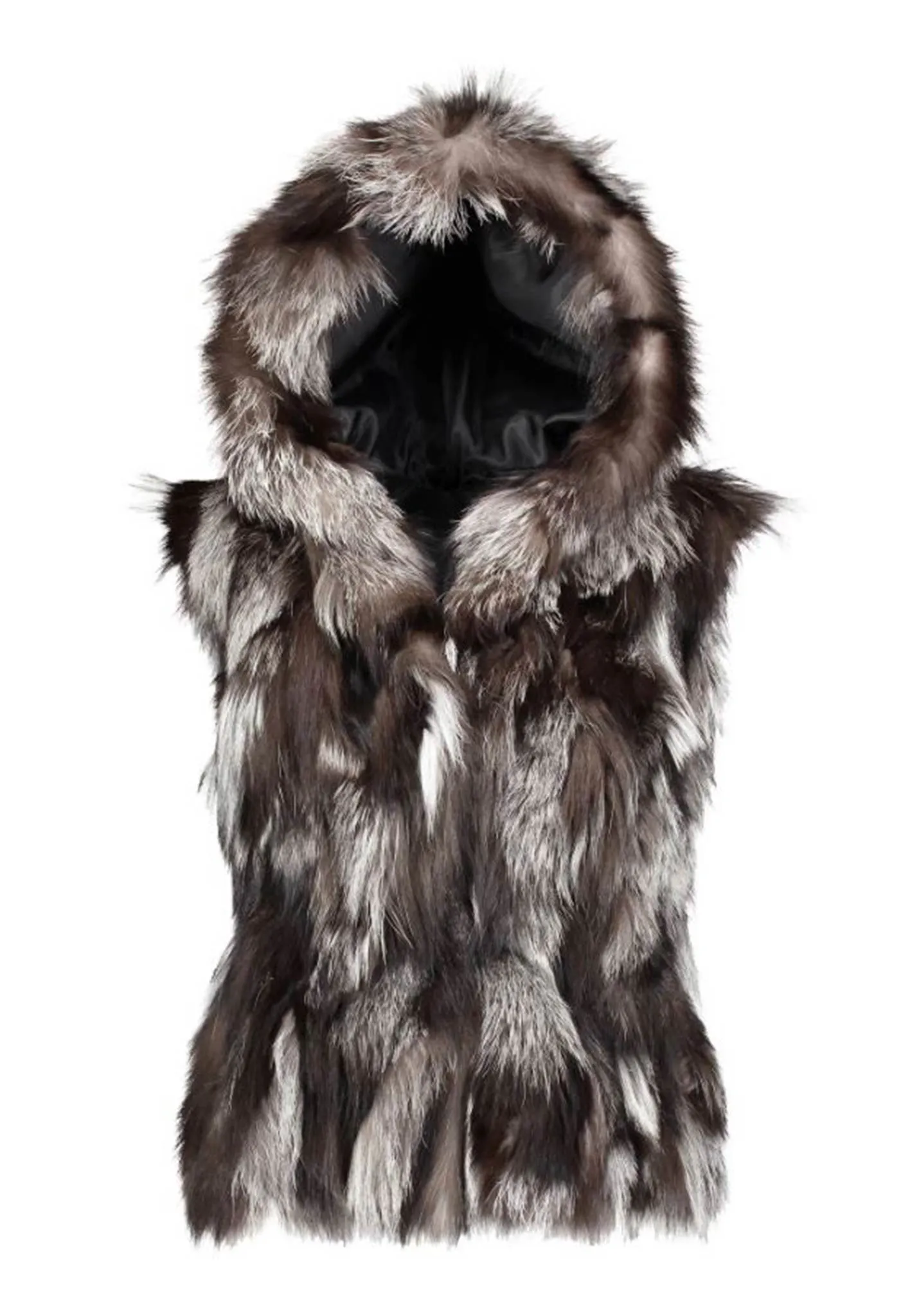Fox Fur Vest with Hood