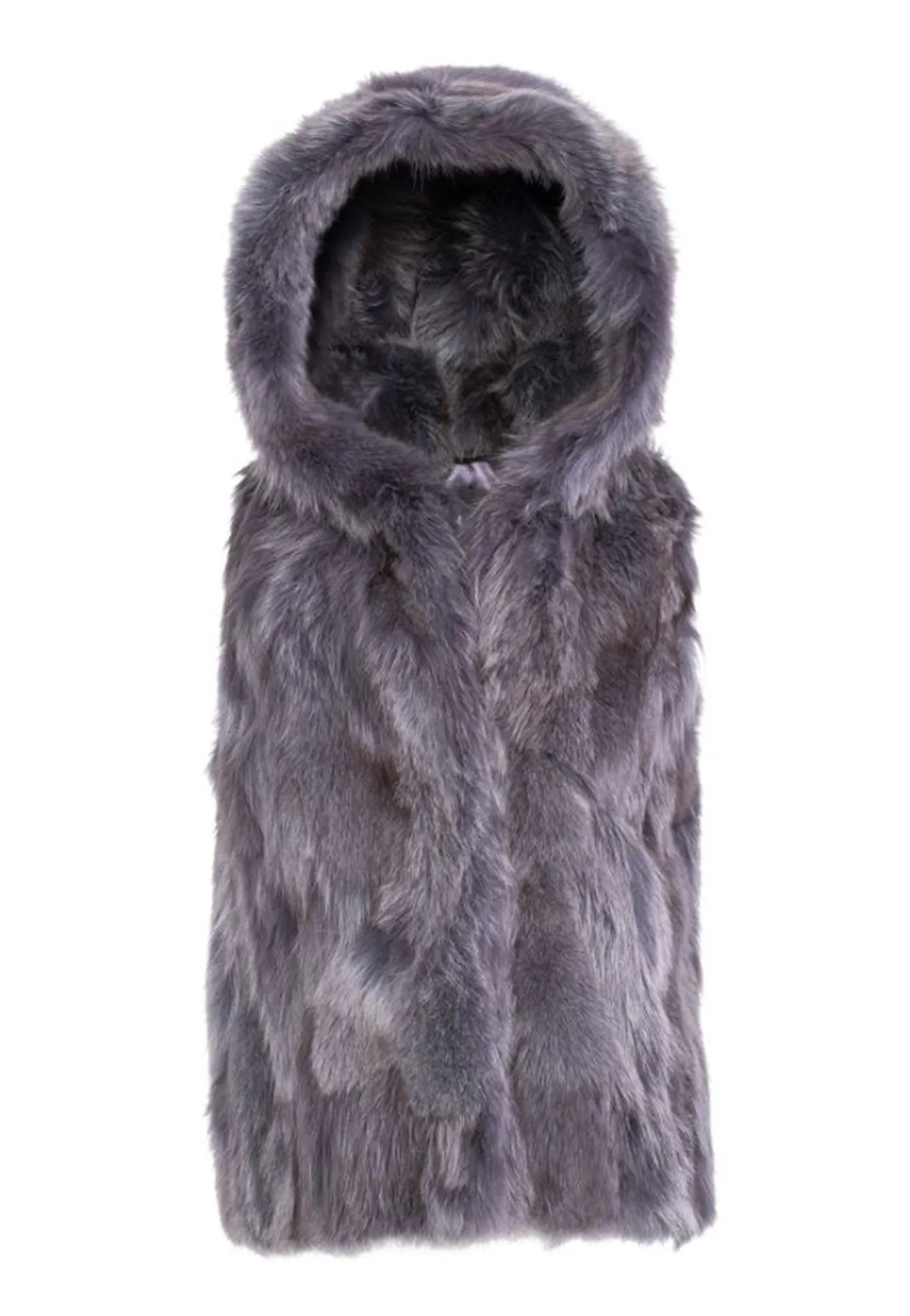 Fox Fur Vest with Hood