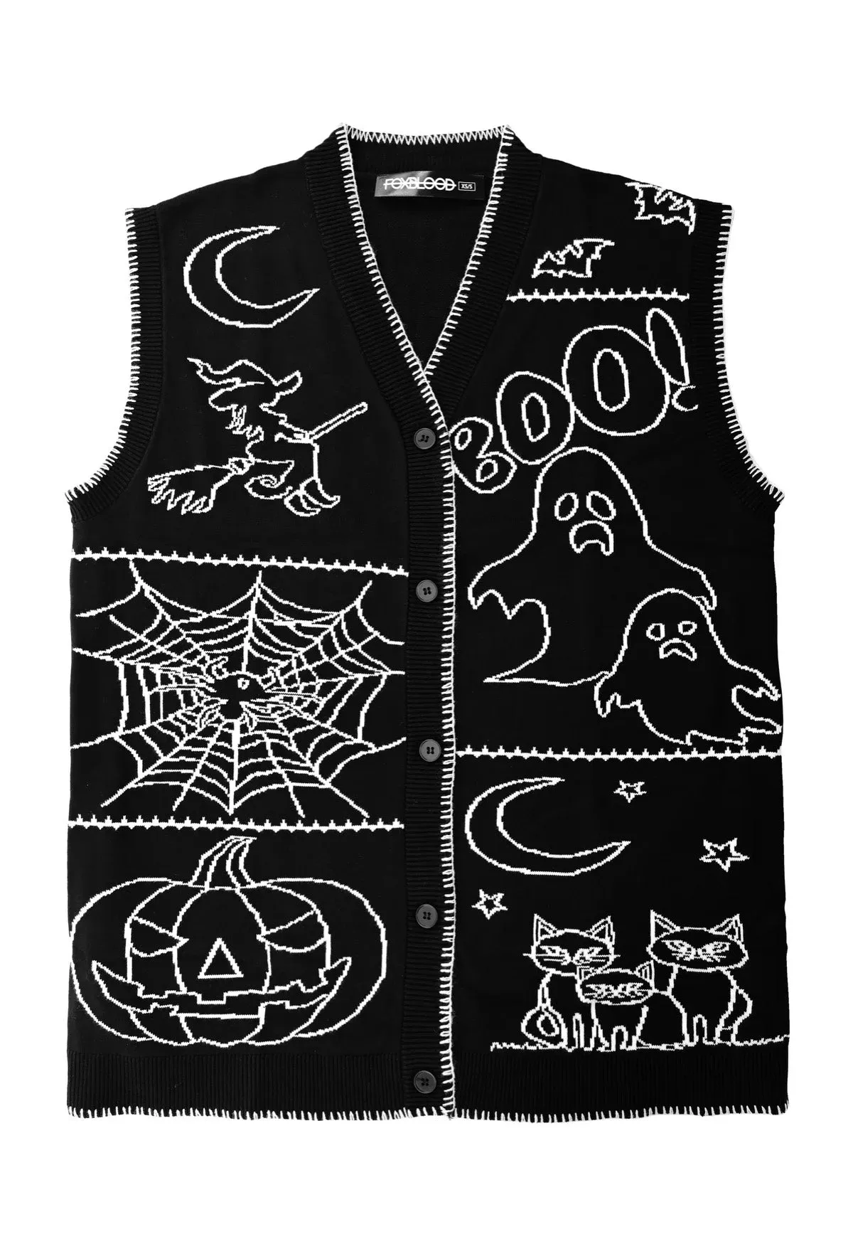 Foxblood - Halloween Night Patchwork Black - Vest