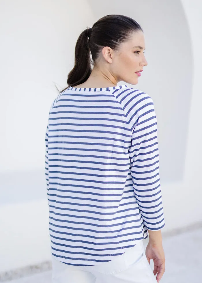 Goondiwindi Cotton Sonya Tee - White/Navy