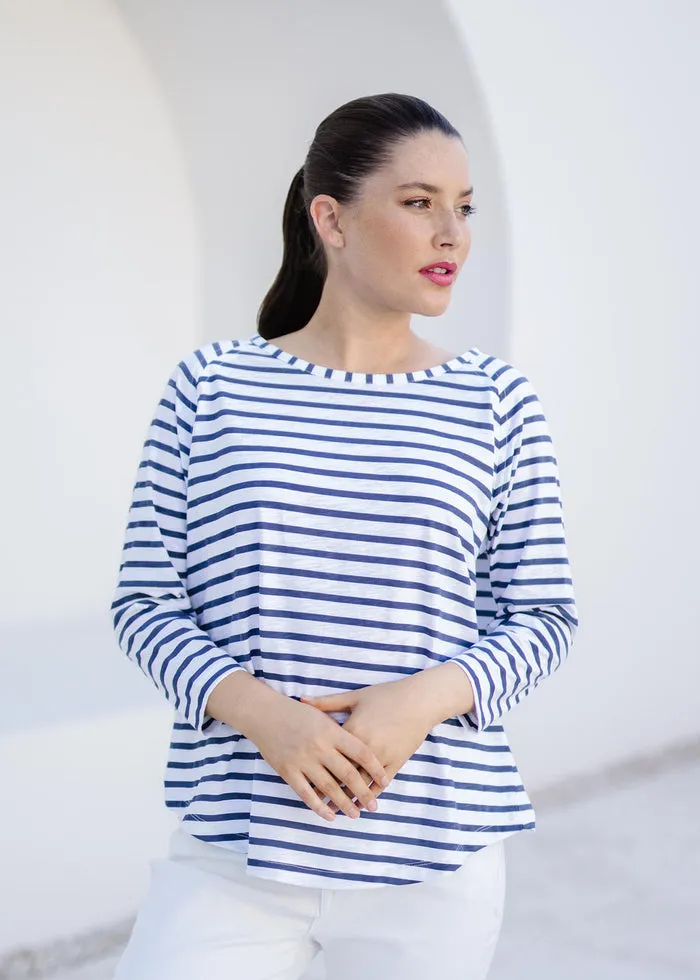 Goondiwindi Cotton Sonya Tee - White/Navy