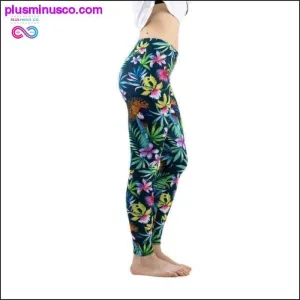 Green Floral Leaf Flower Pattern Leggings Sexy Elasticity