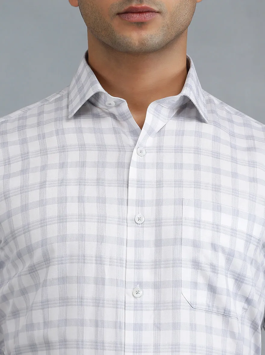Grey Checked Regular Fit Formal Shirt | Greenfibre