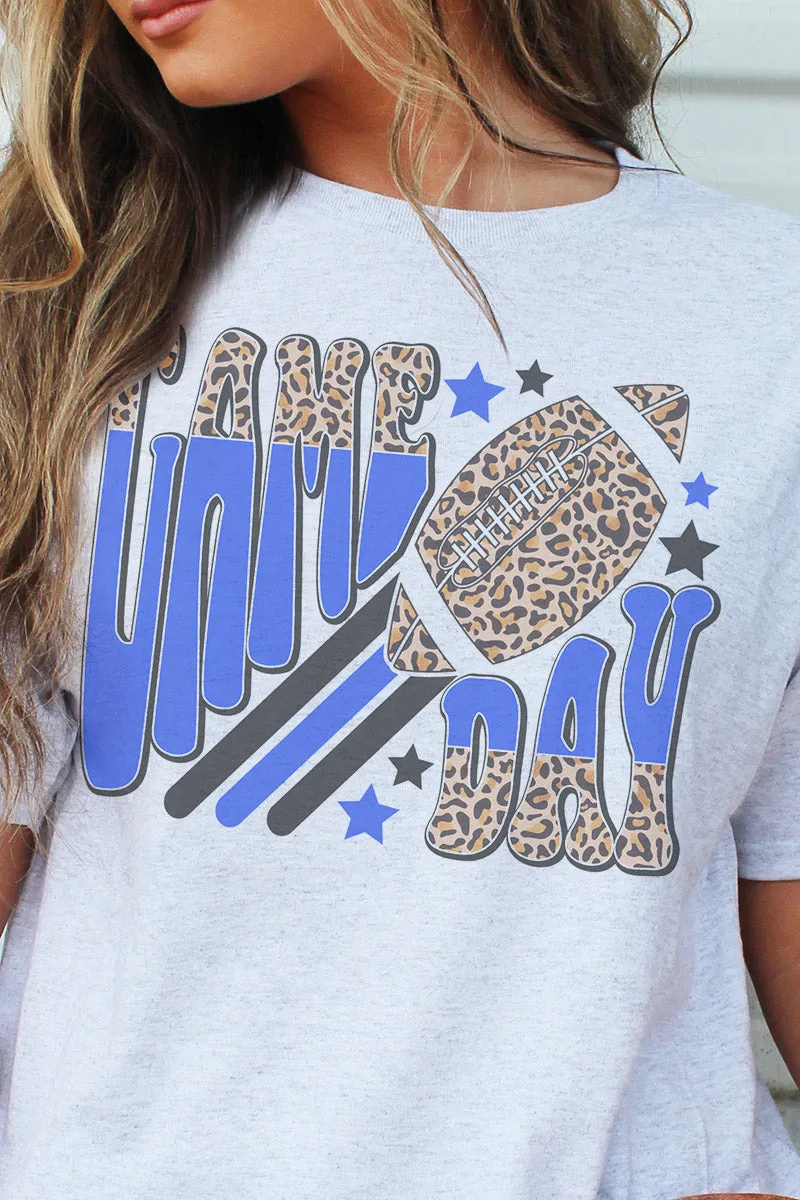 Groovy Game Day Royal and Black Dri-Power 50/50 Tee