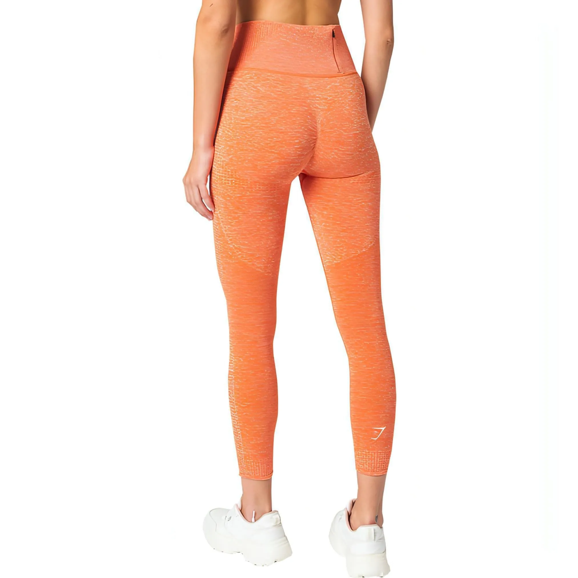 Gymshark Vital Rise Seamless Womens Long Training Tights - Orange