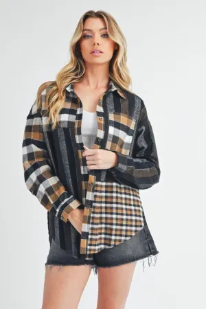 Hazel Blues® |  Aem Co Curved Hem Plaid Button Up Shirt