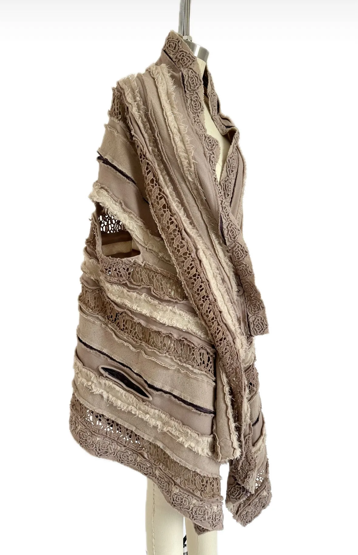 Heart HaaT Issey Miyake Wool Patchwork Vest