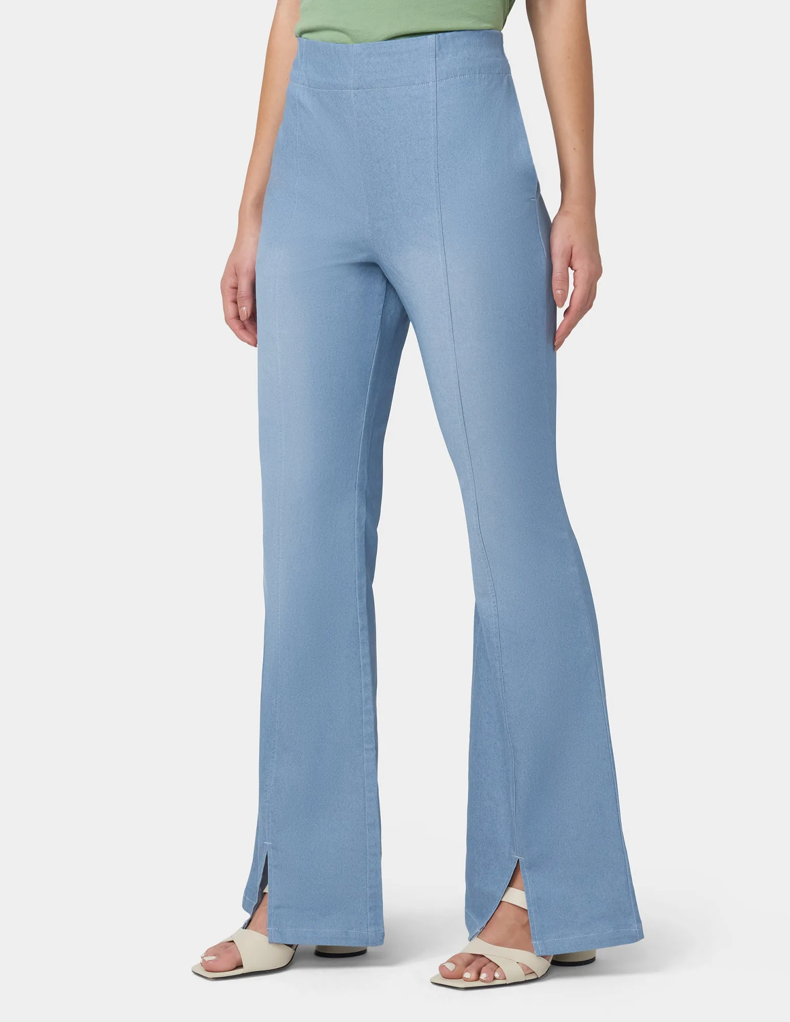 Hi-Rise Chambray Flare