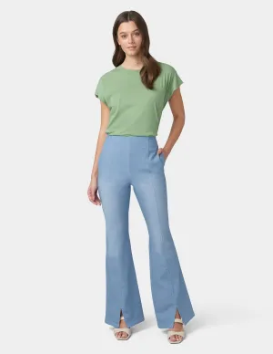 Hi-Rise Chambray Flare
