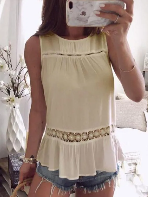High quality Hollow Sleeveless Vests Tops