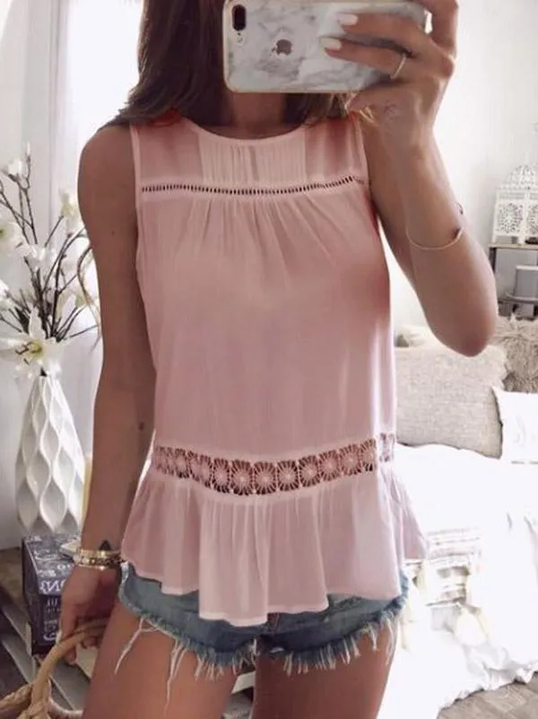 High quality Hollow Sleeveless Vests Tops