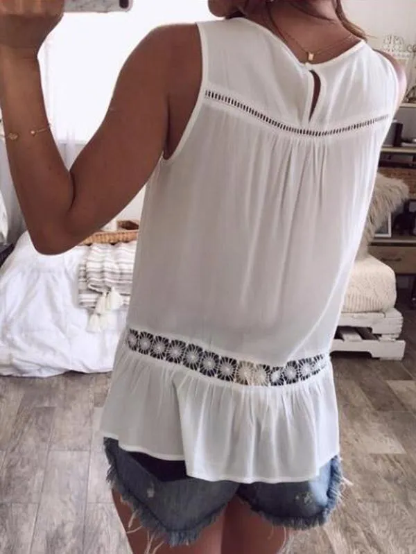 High quality Hollow Sleeveless Vests Tops