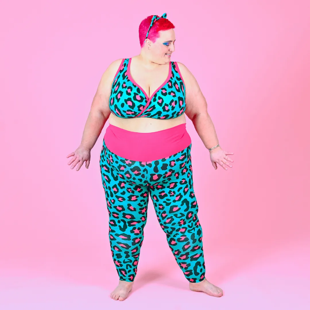 High Waist Organic Cotton Leggings - Hot Leopard