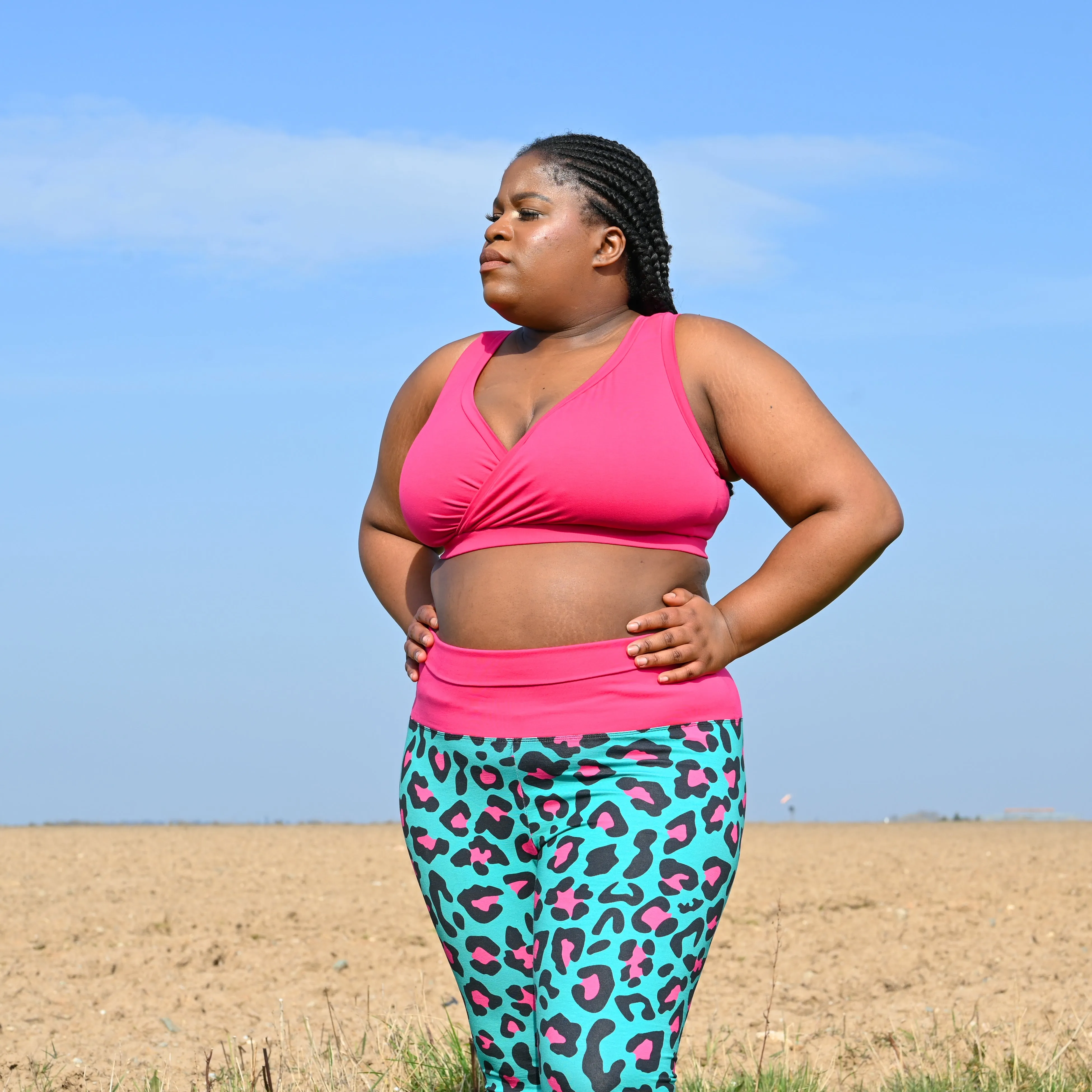High Waist Organic Cotton Leggings - Hot Leopard