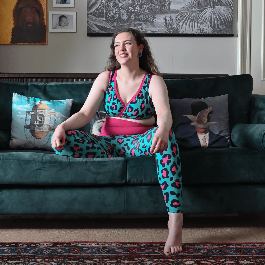 High Waist Organic Cotton Leggings - Hot Leopard