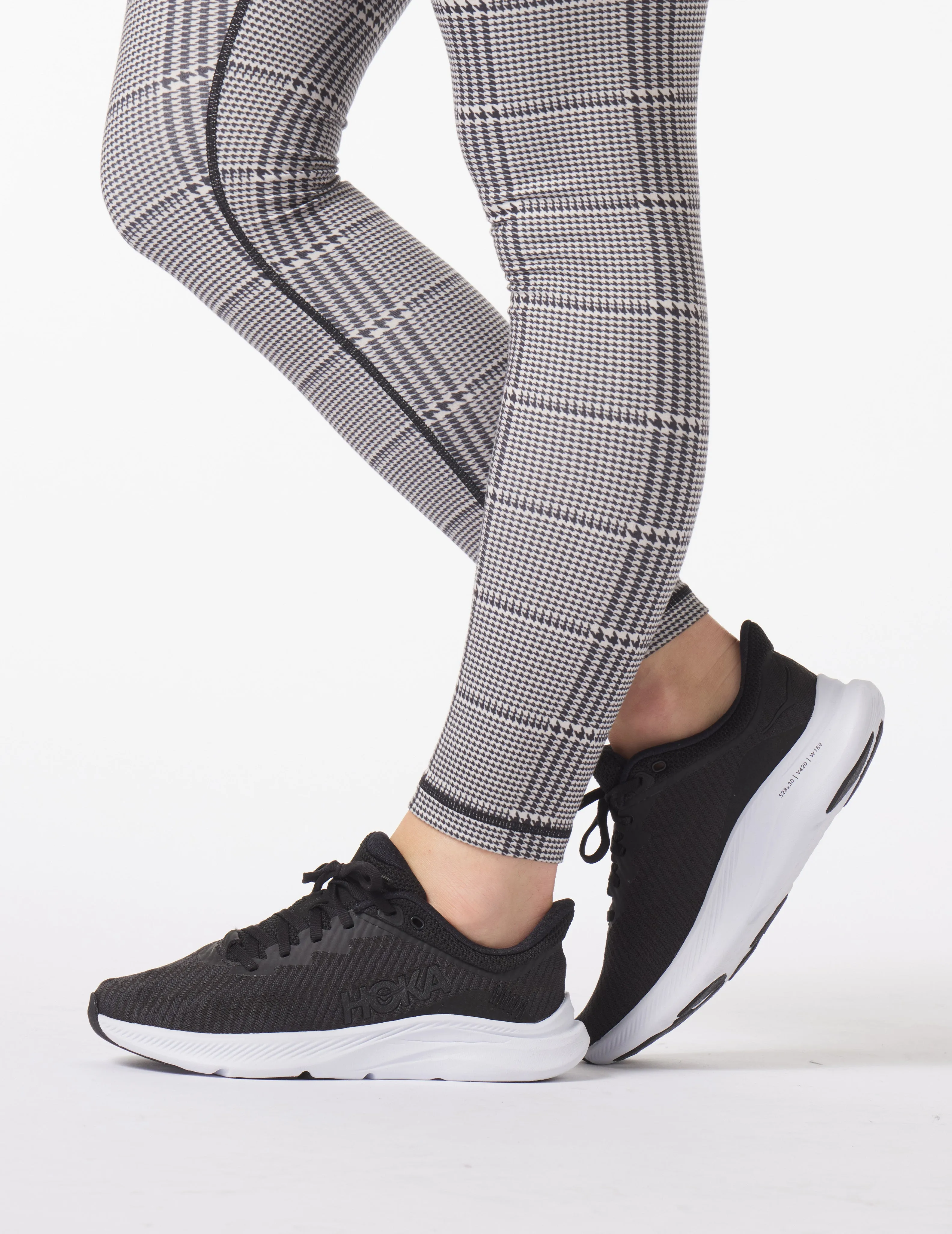 High Waist Pure Legging: Oatmilk/Black Glen Plaid