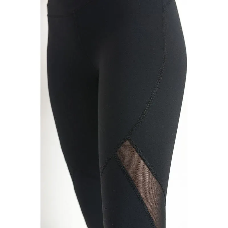 HIGH WAIST SLANTED MESH FULL LEGGINGS