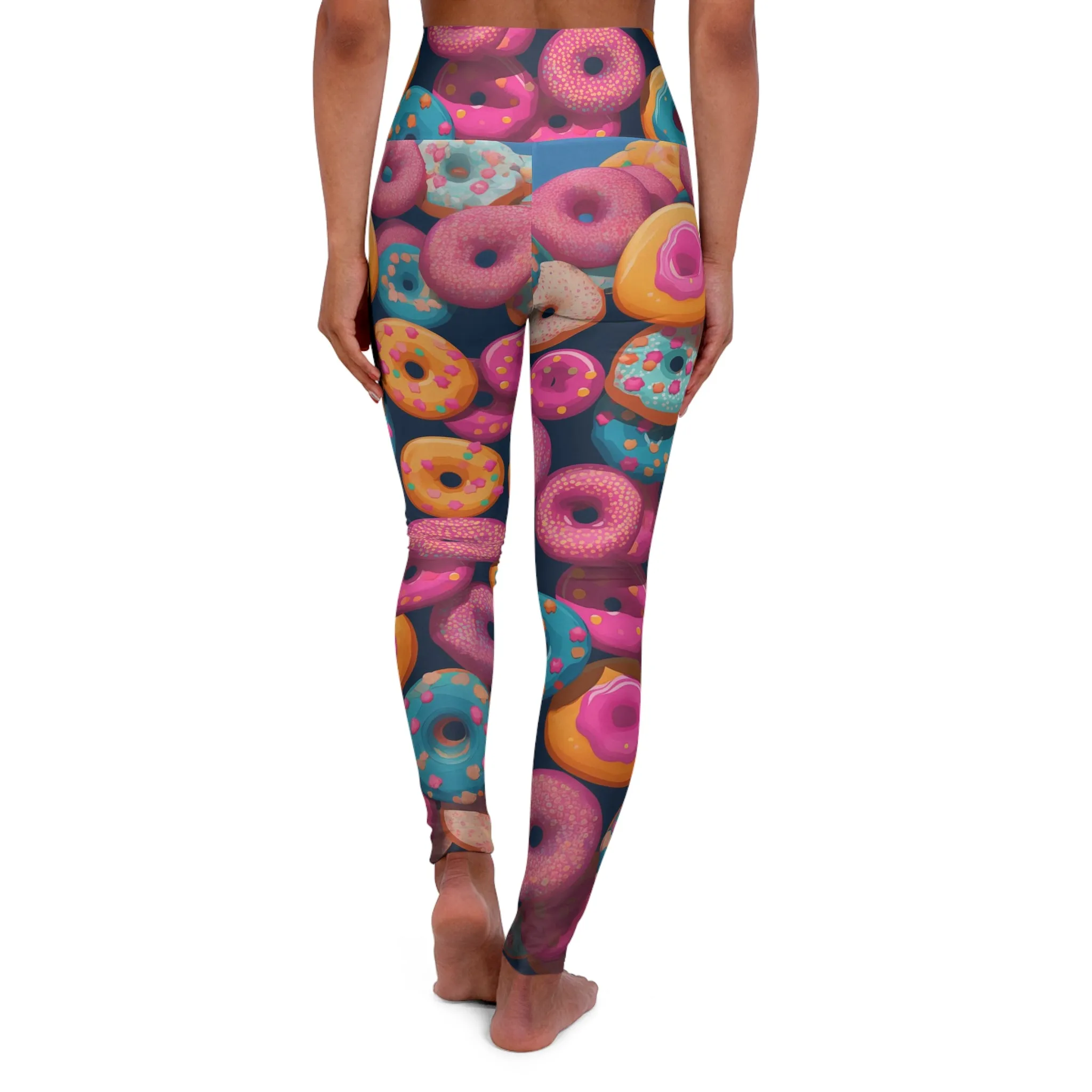 High Waisted Leggings - Gregoria Vajrasana Anime Donuts