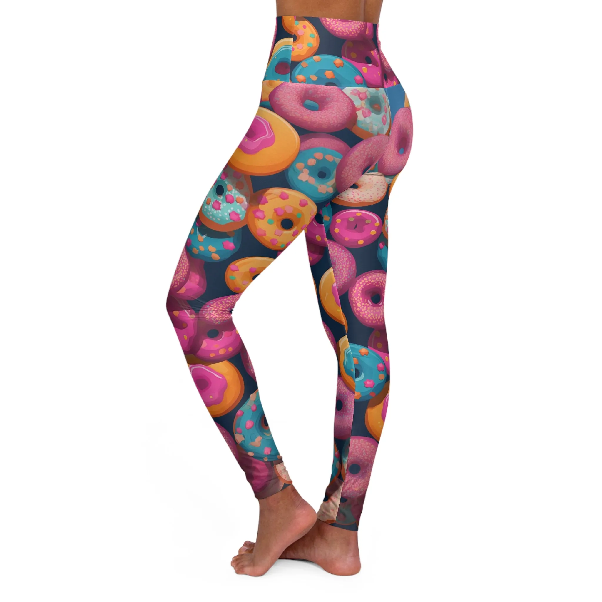 High Waisted Leggings - Gregoria Vajrasana Anime Donuts