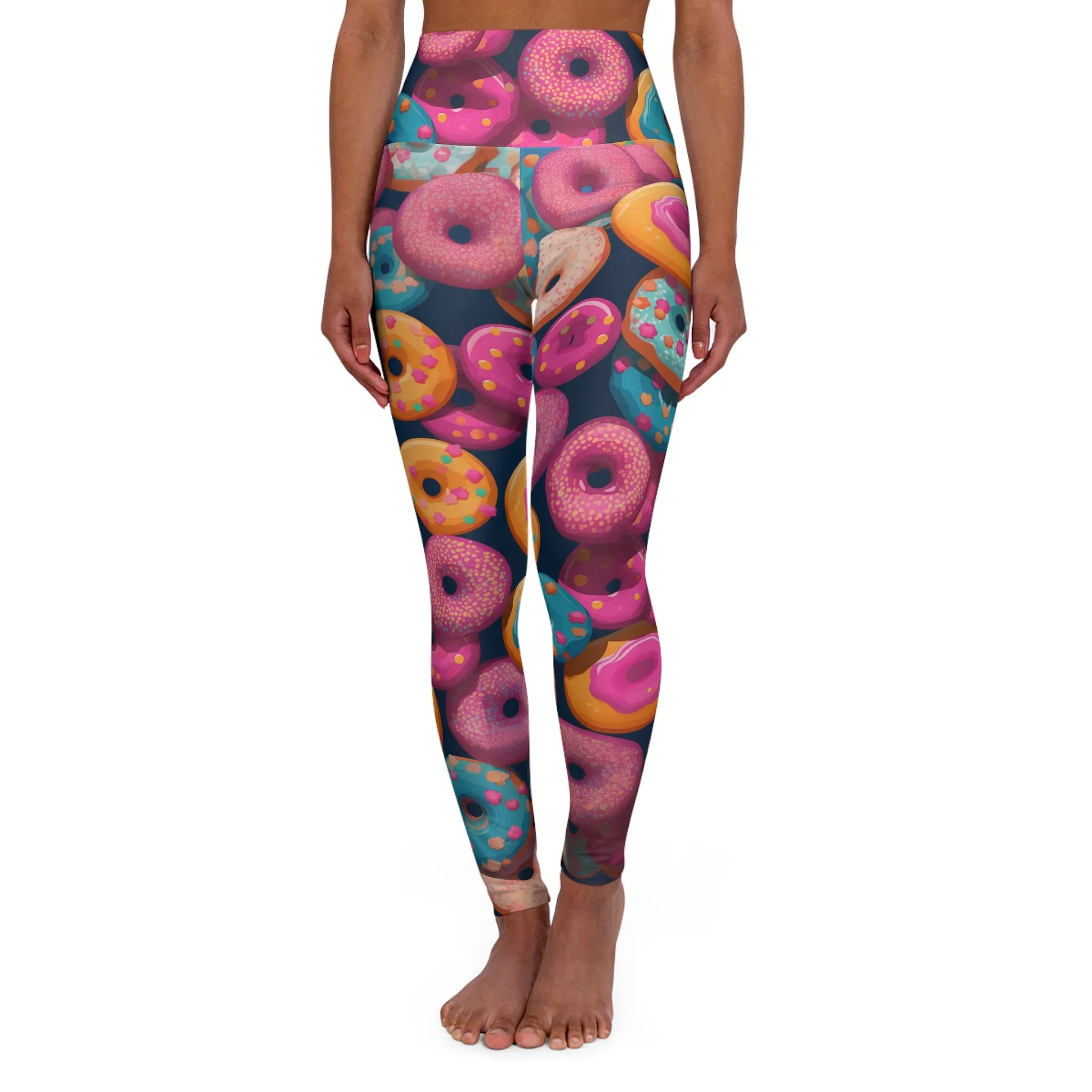 High Waisted Leggings - Gregoria Vajrasana Anime Donuts