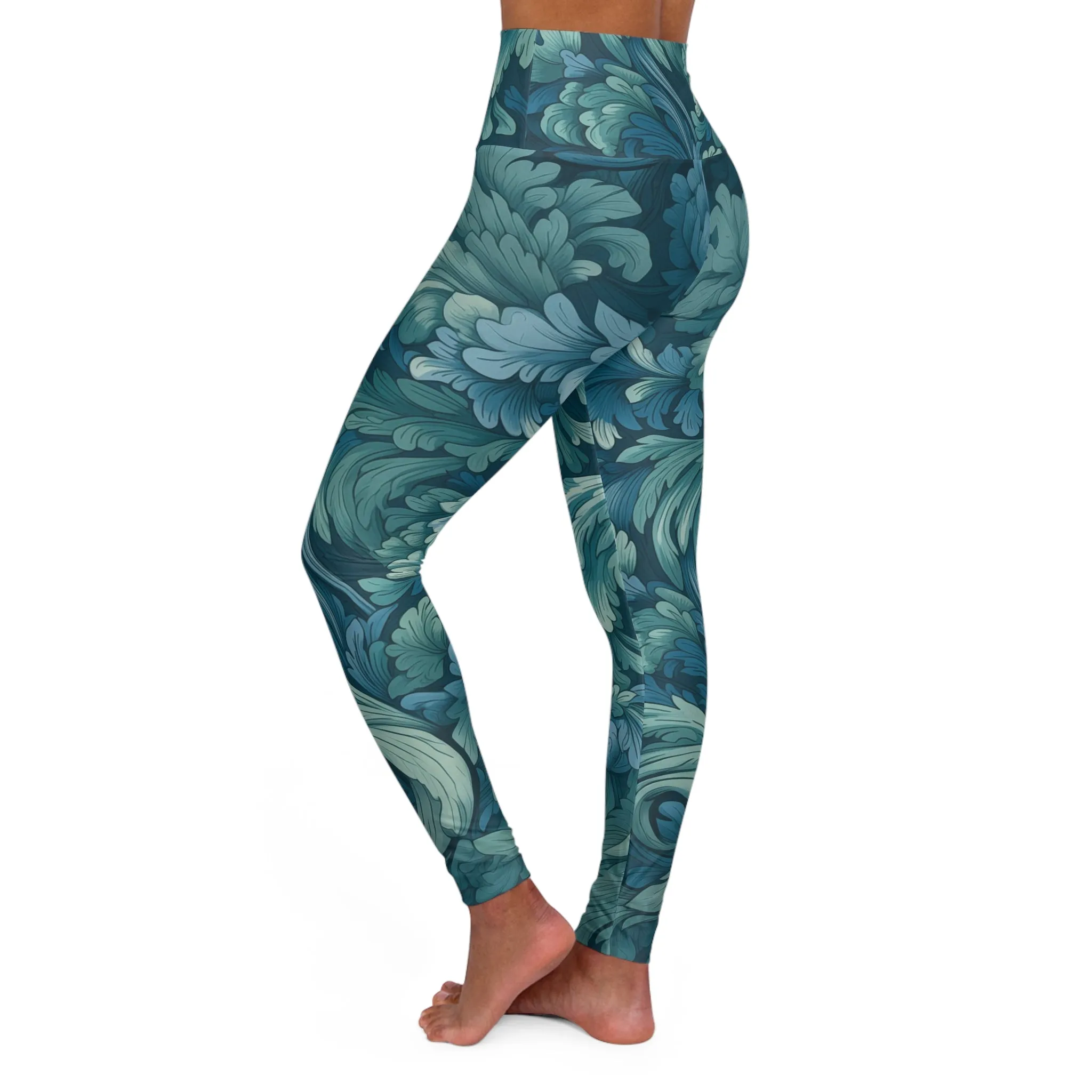 High Waisted Leggings - Hamlin Leiden Jacobean