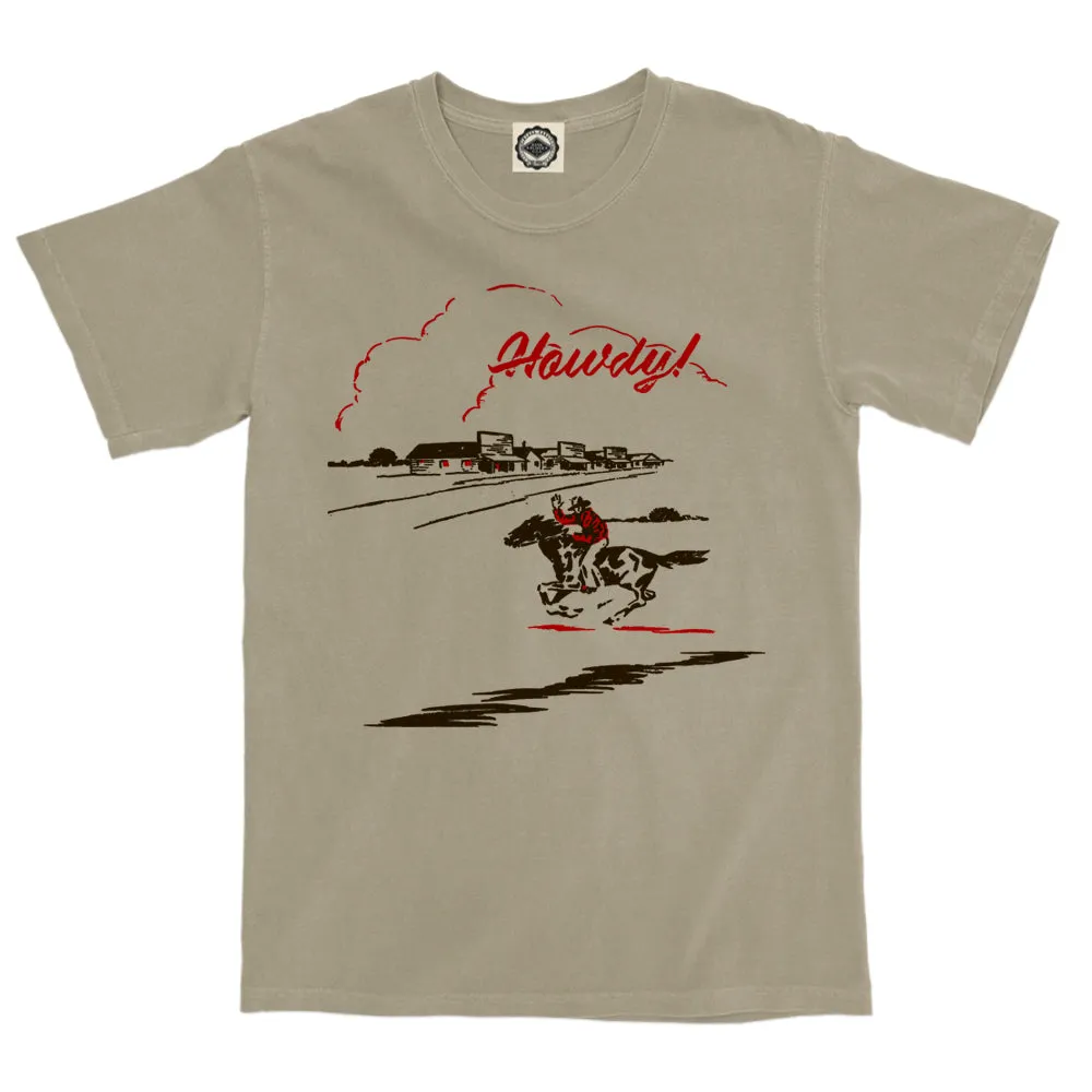 Howdy Cowboy Men's Pigment Dyed Tee