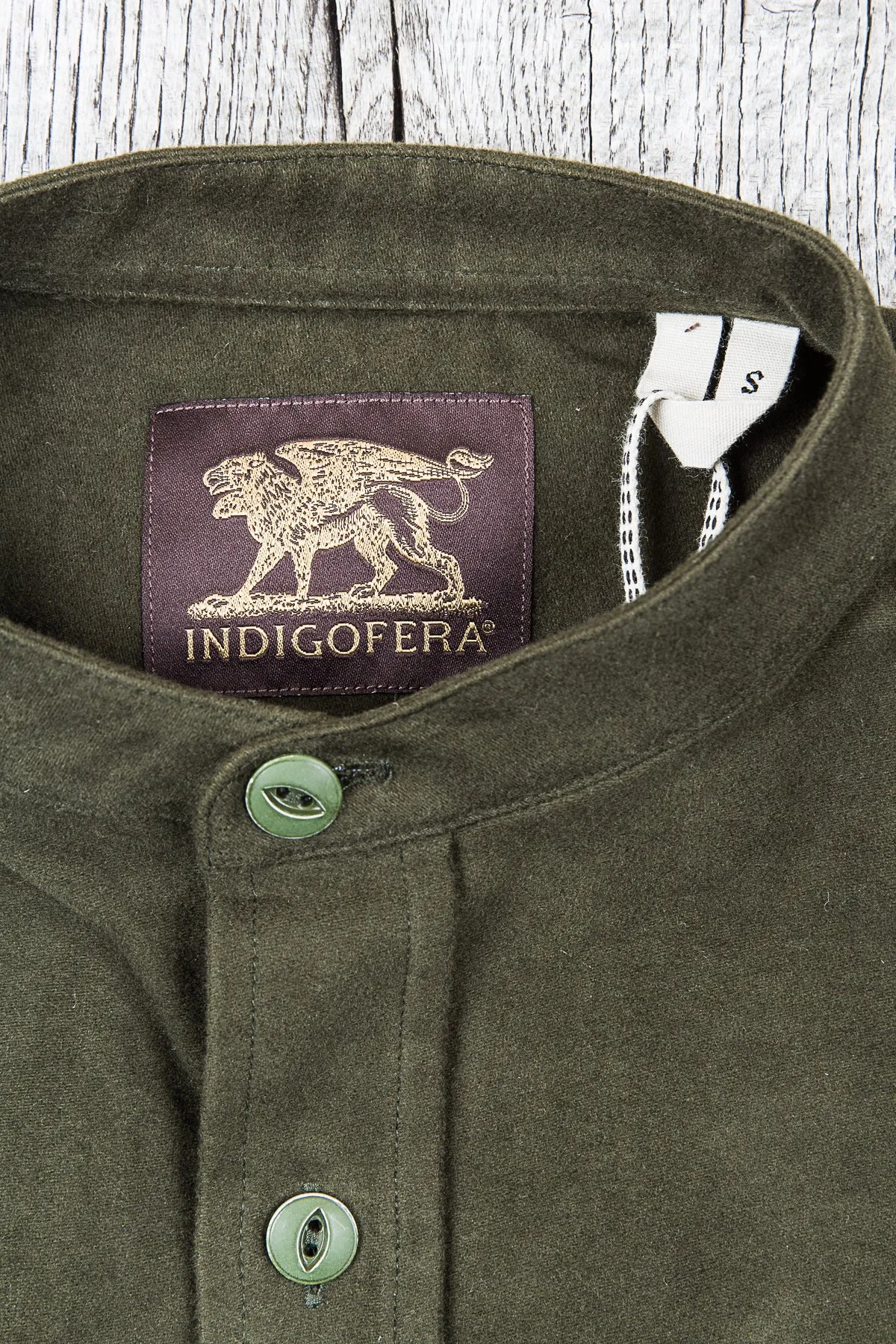 Indigofera Muir Shirt Green Moleskin