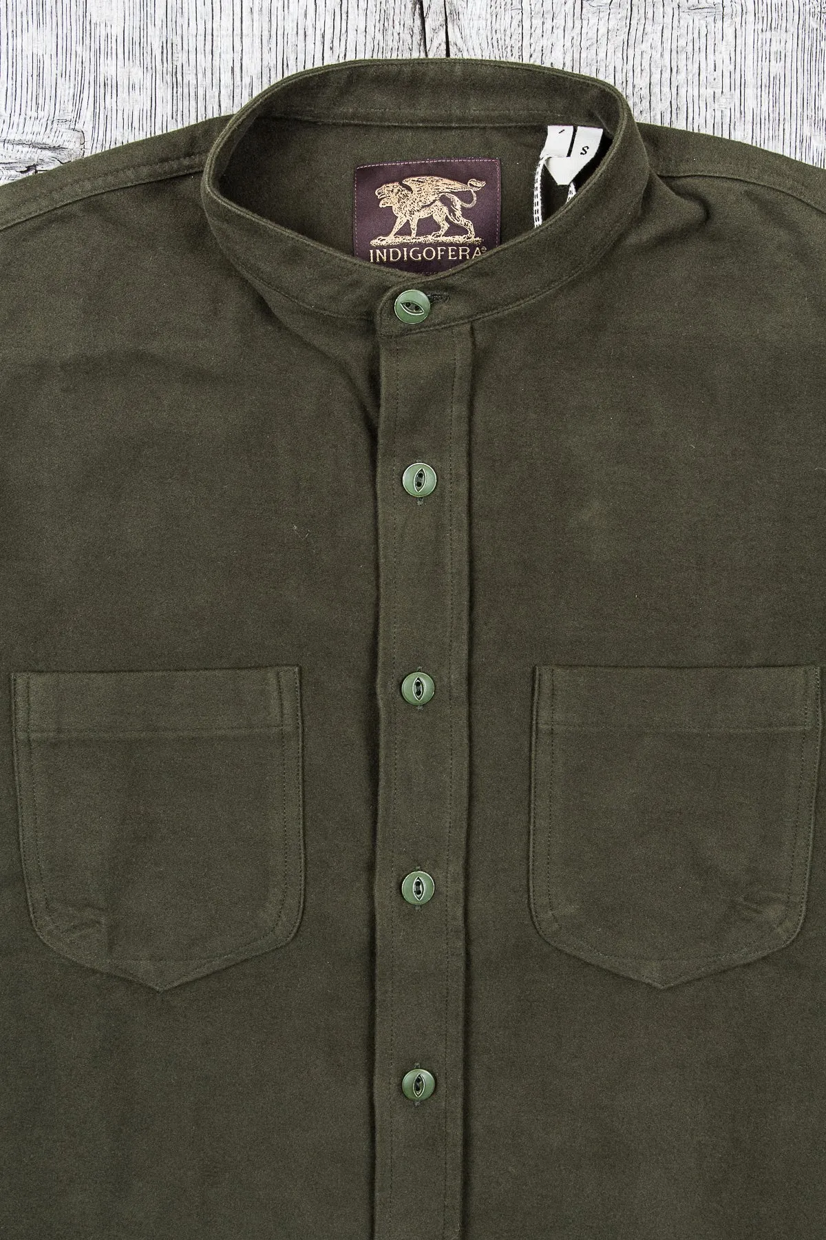 Indigofera Muir Shirt Green Moleskin
