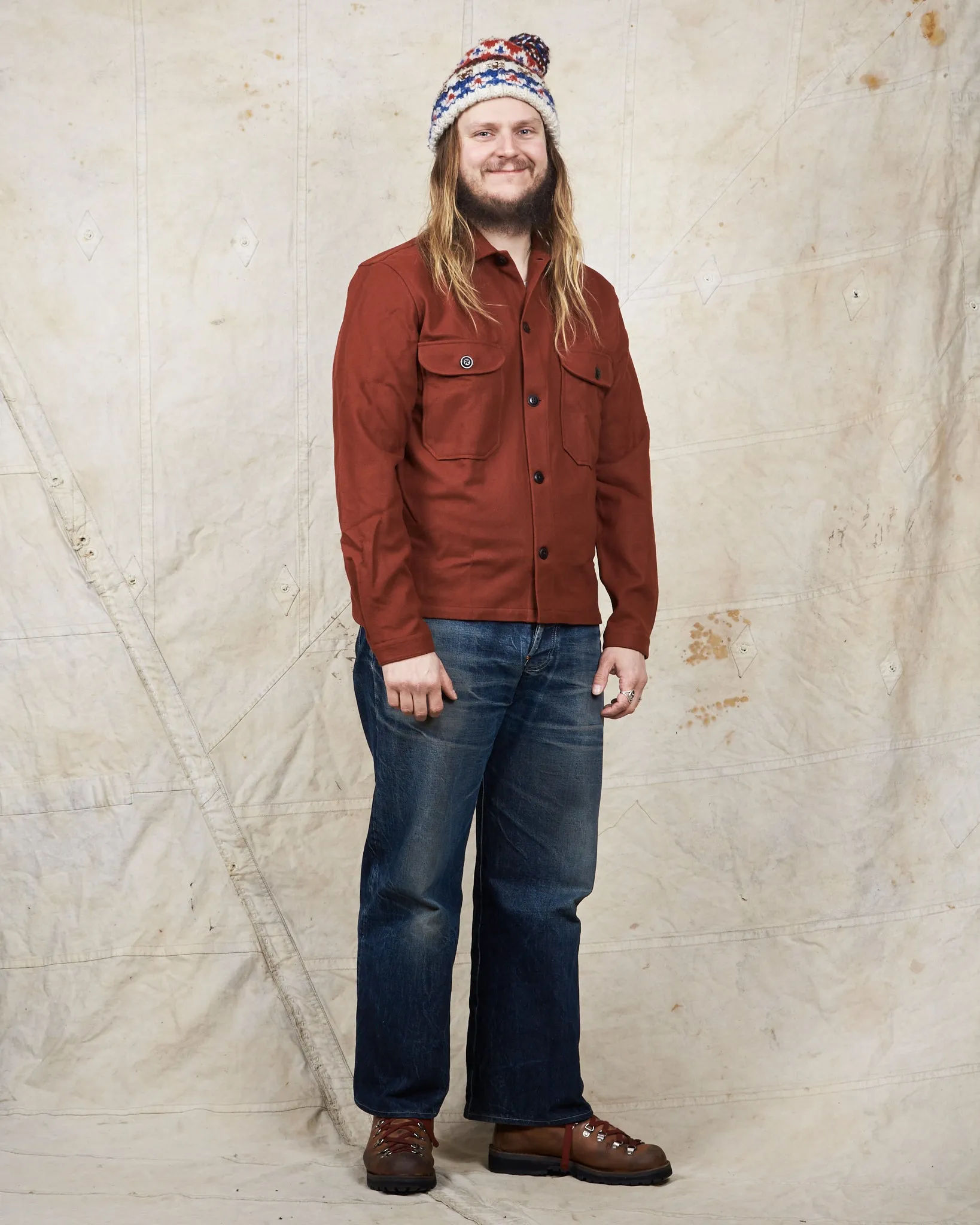 Indigofera Ro Wool Shirt Rust