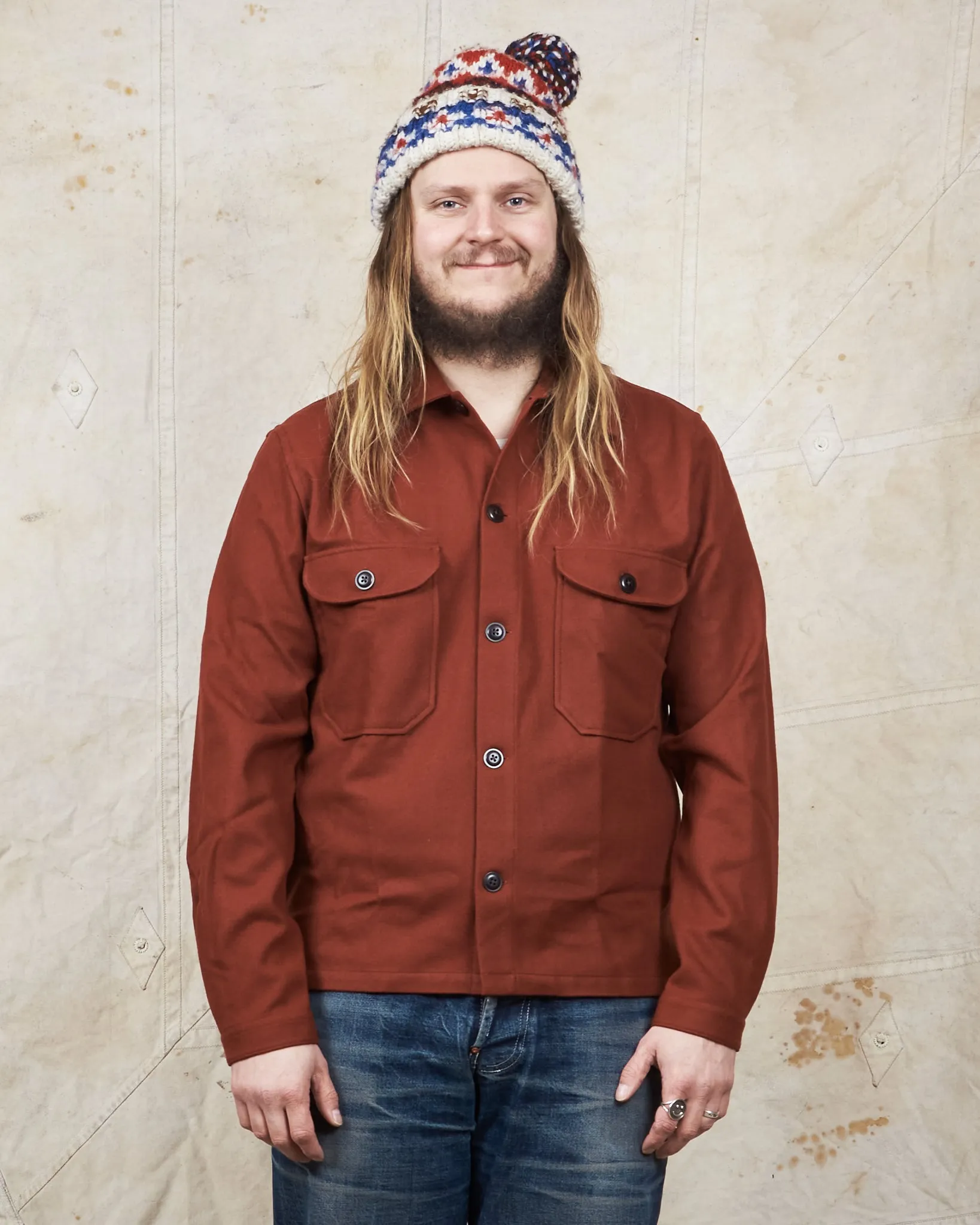 Indigofera Ro Wool Shirt Rust