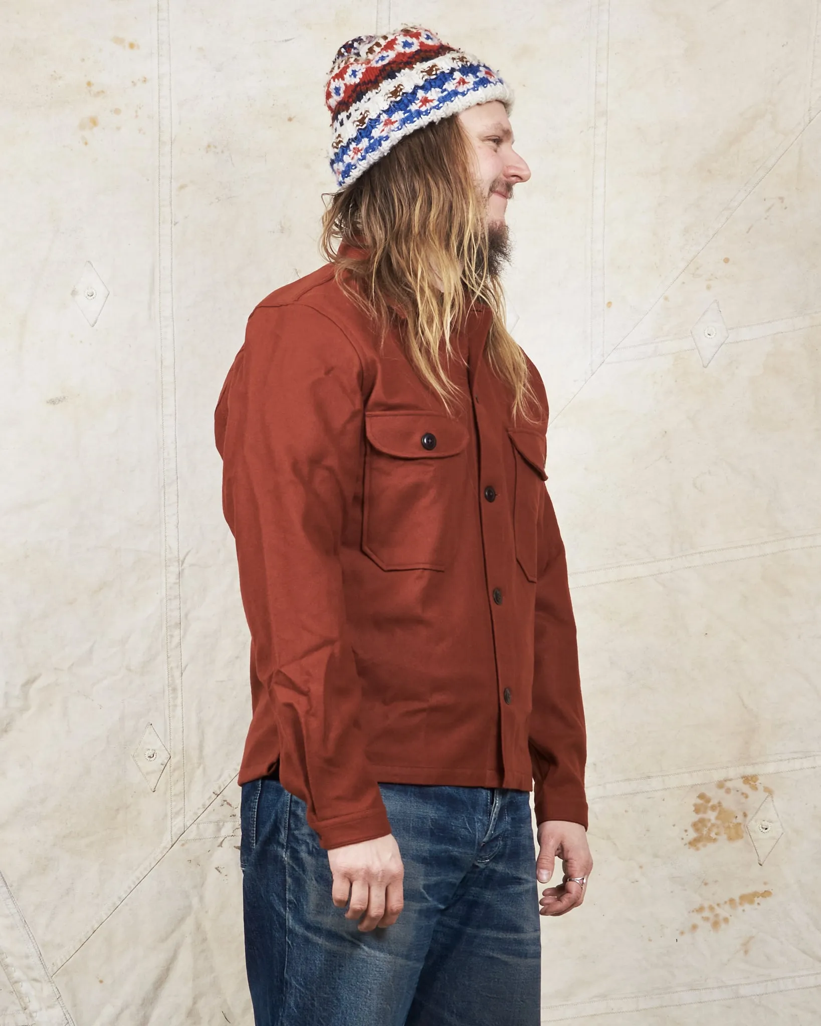Indigofera Ro Wool Shirt Rust