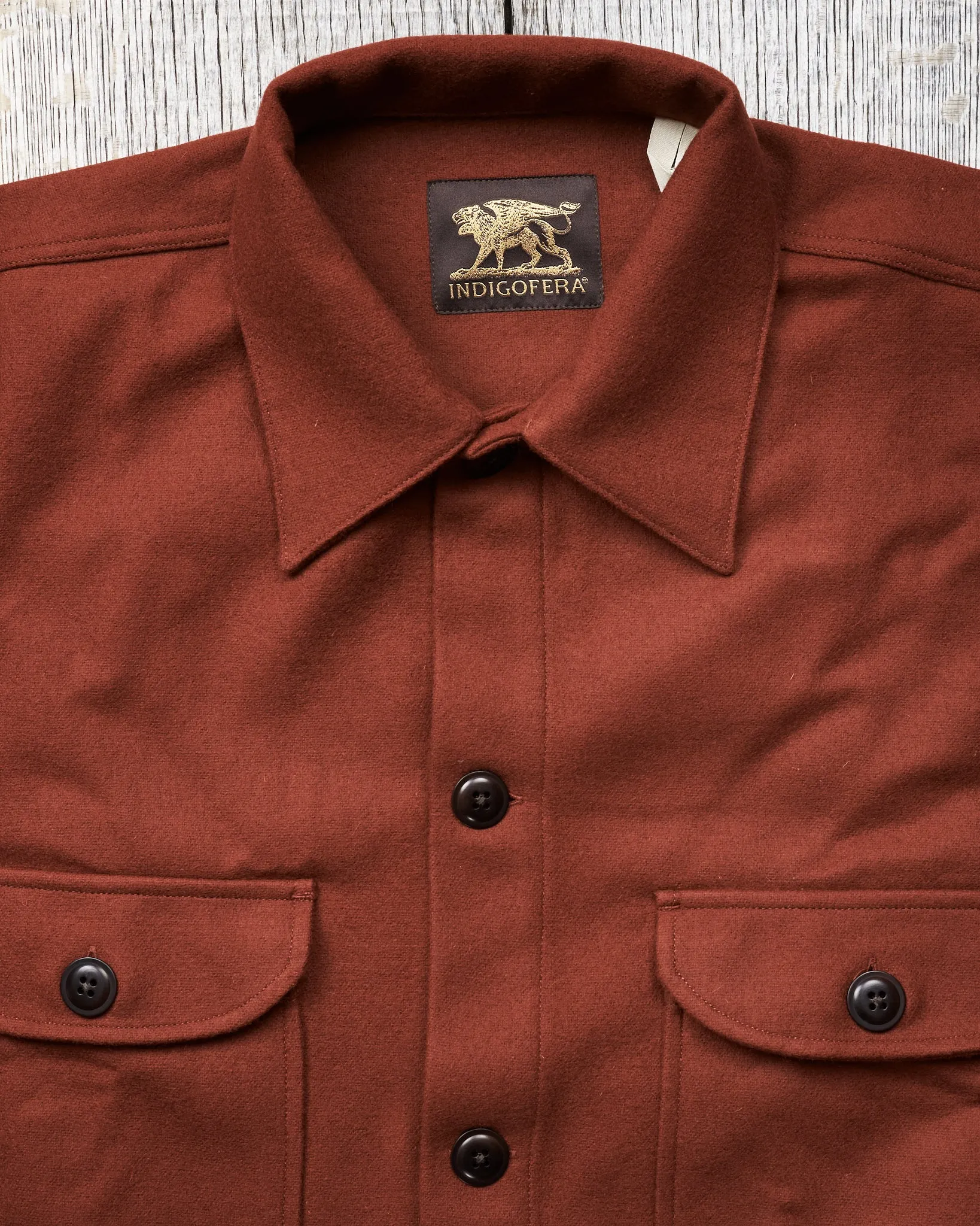 Indigofera Ro Wool Shirt Rust