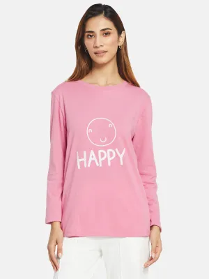 INGRID LONG SLEEVE TEES- Happy